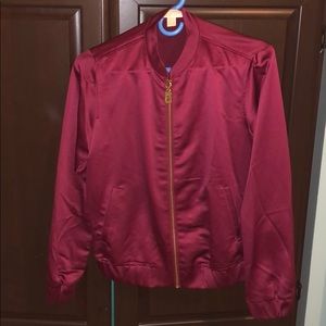 Red bomber jacket